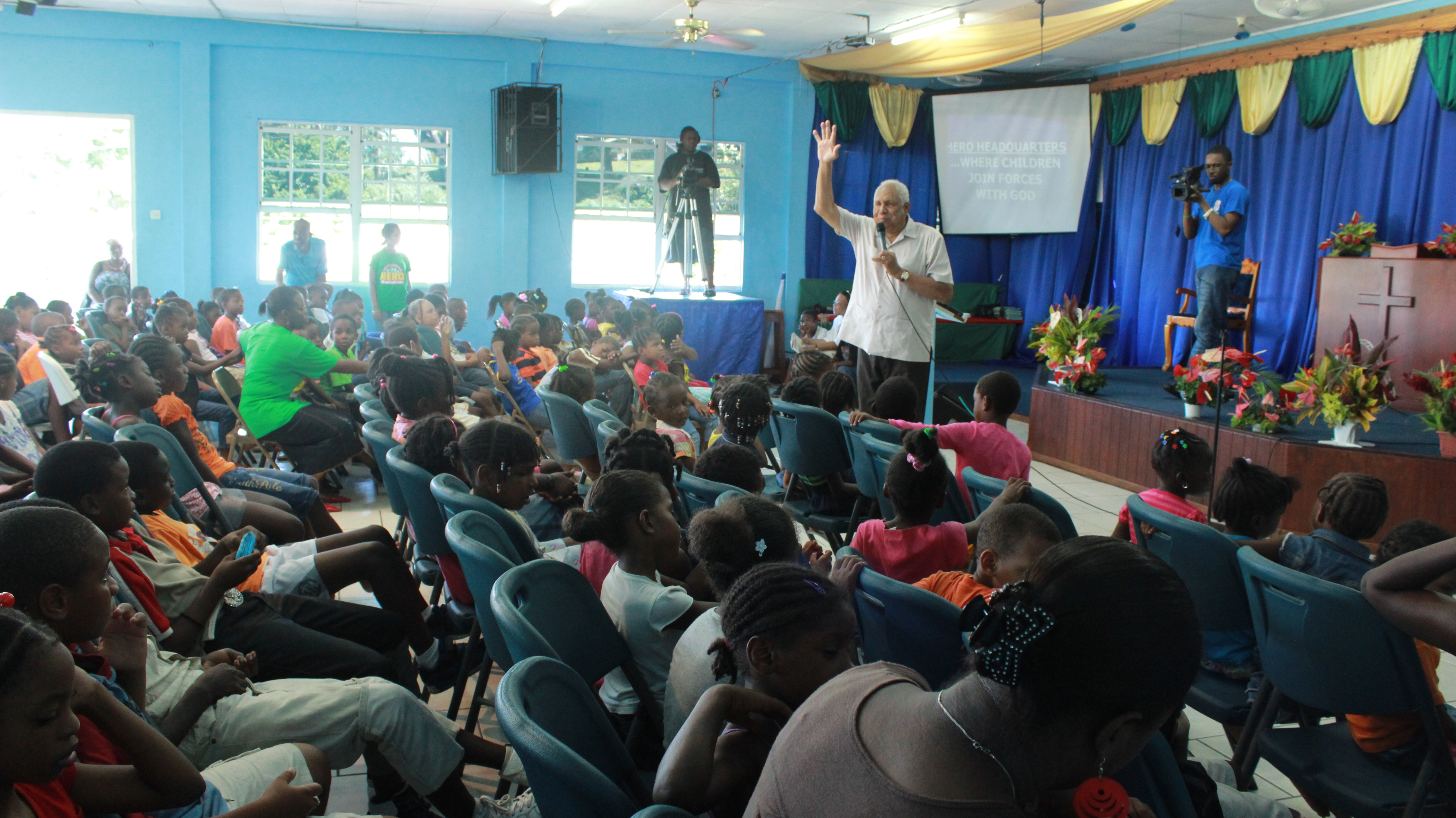 Pastor Dennis White at VBS in St Vincent