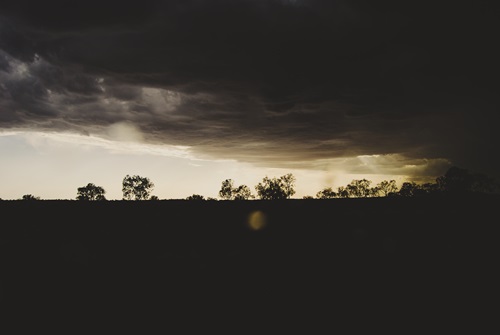 Storm cloud over a field