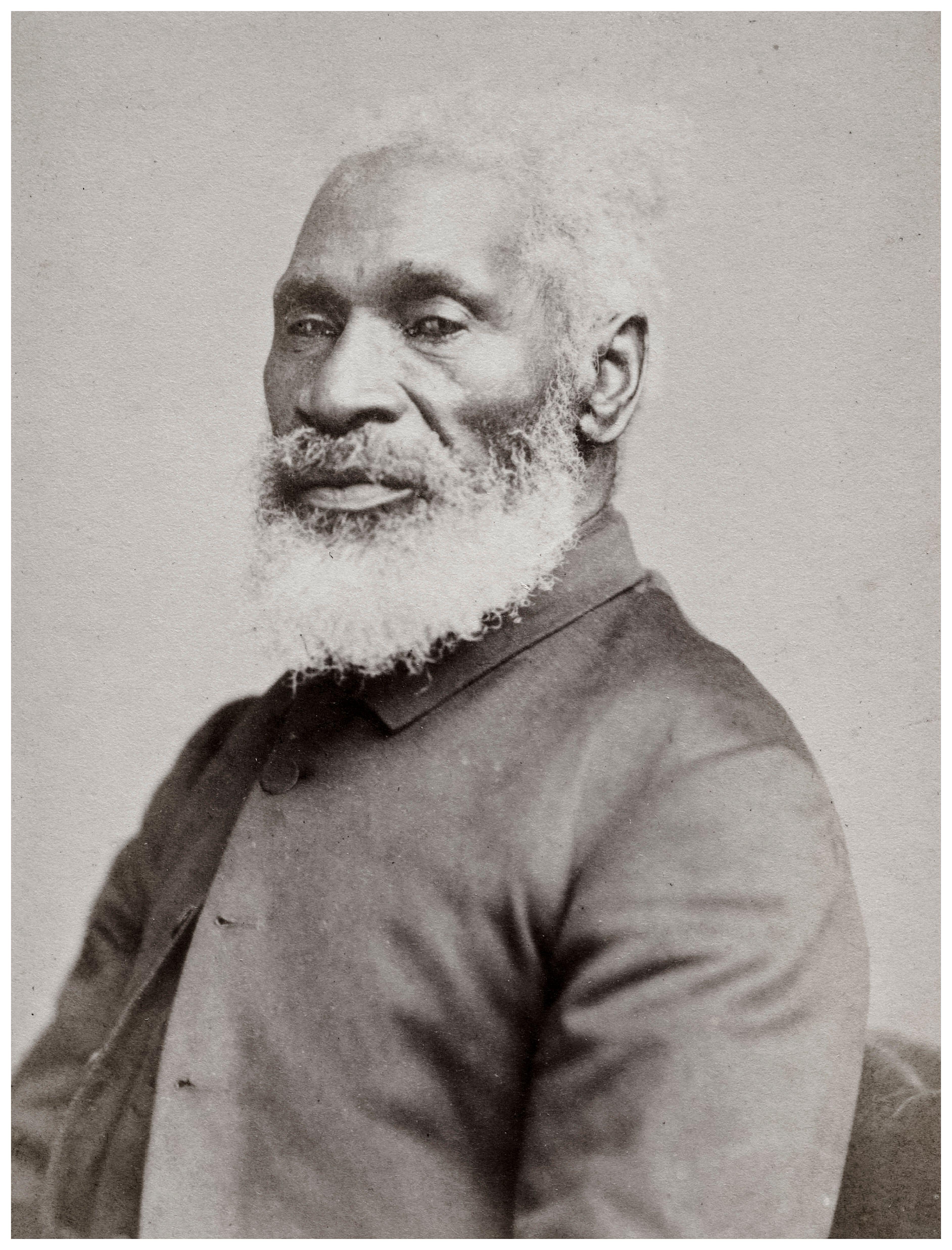 Black and white, portrait photograph of Josiah Henson